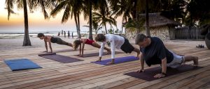 yoga on the patio